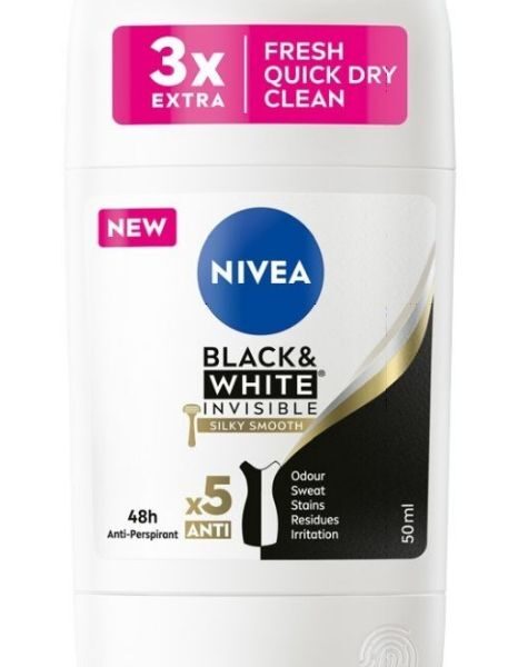 Nivea Invisible Black&White Silky Smooth dámsky tuhý anti-perspirant 50ml
