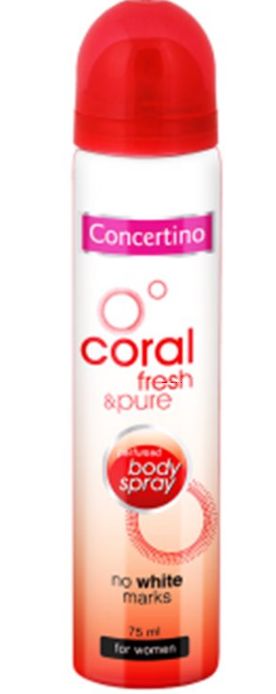 Concertino Coral Fresh& Pure dámsky deospray 75ml Concertino Coral Fresh& Pure dámsky deospray 75ml – Obrázok 1