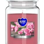 Aura Bispol Rose vonná sviečka 500g