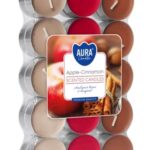 Aura Bispol Apple Cinnamon vonné čajové sviečky 30ks