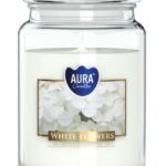 Aura Bispol White Flowers vonná sviečka 500g