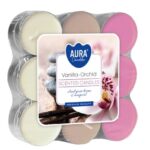Aura Bispol Vanilla-Orchid vonné čajové sviečky 18ks
