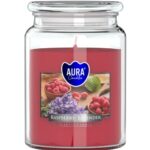 Aura Bispol Raspberry Lavender vonná sviečka 500g