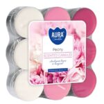 Aura Bispol Peony vonné čajové sviečky 18ks