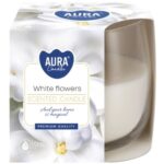 Aura Bispol White Flowers vonná sviečka 130g