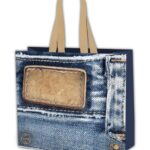 Taška pevná s uchom - jeans