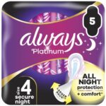 Always Platinum Secure Night 4 dámske vložky 5ks