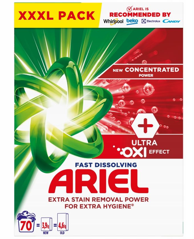 Ariel OXI Effect prací prášok 3,85kg na 70 praní BOX Ariel OXI Effect prací prášok 3,85kg na 70 praní BOX – Obrázok 1