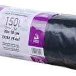 Vrece 150l 80x100cm extra pevné 10ks zaťahovacie čierne pre záhradu a dom
