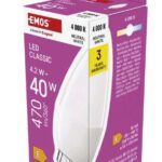 LED žiarovka Classic 4,2W/40W E14, NW neutrálna biela, 470 lm