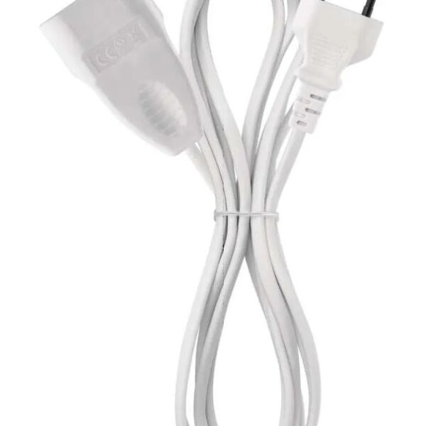 Dvojžilový pohyblivý prívod 1,5 m / 1 zásuvka / biely / PVC / 0,75 mm2