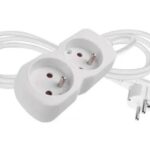 Predlžovací kábel 1,4 m / 2 zásuvka / biely / PVC / 1 mm2