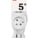 Predlžovací kábel 5m / 3 zásuvky / biely / PVC / 1 mm2
