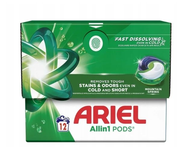 Ariel Mountain Spring gélove tablety na pranie 12ks Ariel Mountain Spring gélove tablety na pranie 12ks – Obrázok 1