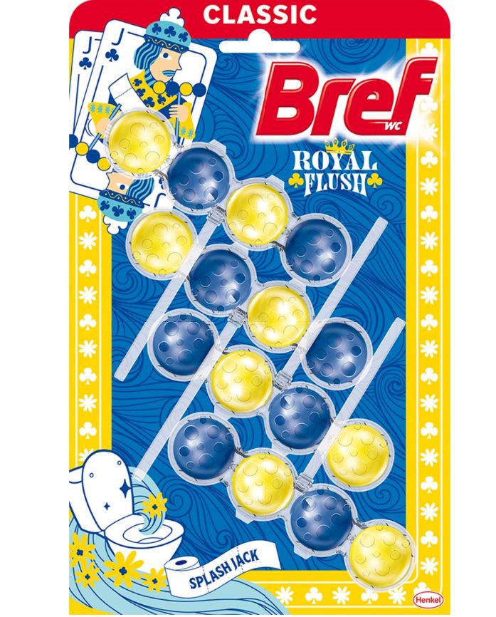 Bref Power Aktiv WC blok Royal Flush 4x50g Bref Power Aktiv WC blok Royal Flush Splash Jack 4x50g – Obrázok 1