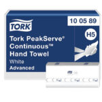 Tork PeakServe® nadväzujúce papierové utierky na ruky biele H5 1-vr, 12 x 270 útržkov
