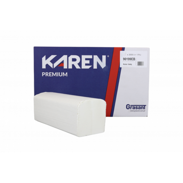 ZZ skladané papierové utierky biele KAREN 2vrst. 25x20cm (3000ks)