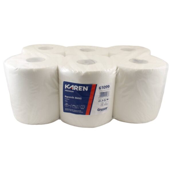 Papierové utierky KAREN PERFOROVANÉ MAXI s Ø 19 CM, 110 M