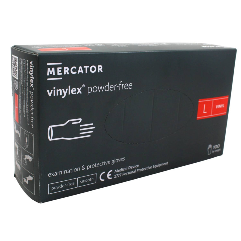 Vinylové rukavice MERCATOR L 100ks Vinylové rukavice MERCATOR L 100ks – Obrázok 1