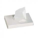 HDPE – Mikroténové dámske hygienické sáčky, 80+60x250mm/0,015mm, biele, box 30 ks
