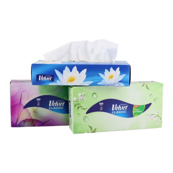 Kozmetické utierky VELVET CLASSIC 2vrst. papierové 100 ks