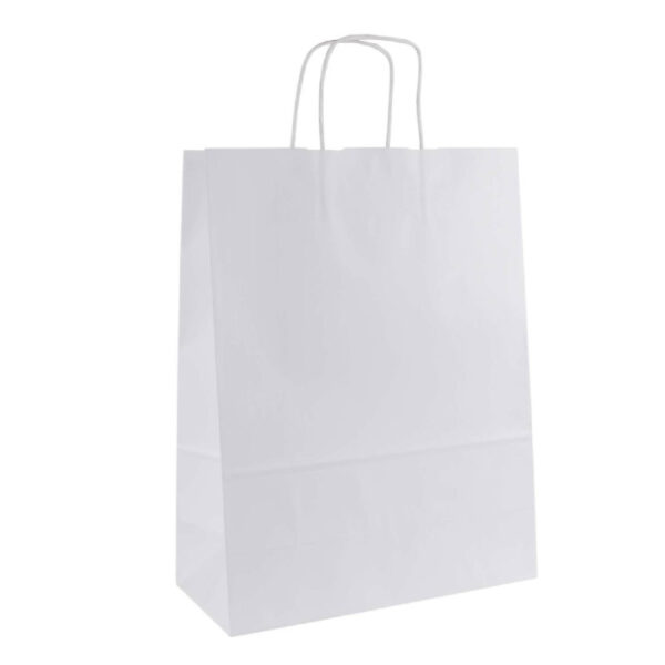 Papierová taška biela s papierovým motúzom 250x150x290cm - 50ks