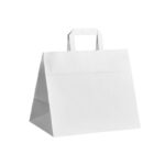 Papierová taška biela s papierovým uchom 32x17x27cm - 50ks