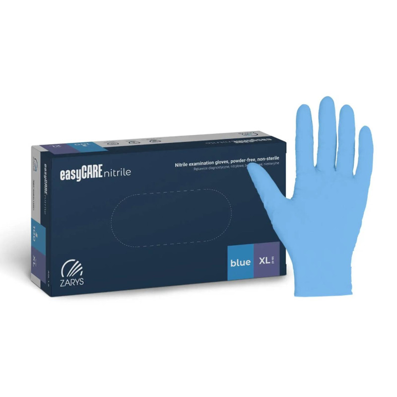 Nitrilové rukavice jednorázové easyCARE - modré XL 100ks Nitrilové rukavice jednorázové easyCARE - modré XL 100ks – Obrázok 1