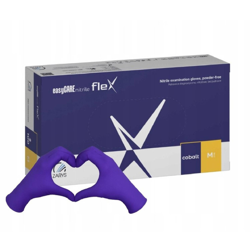 Nitrilové rukavice jednorázové easyCARE FLEX – kobaltová M 100ks Nitrilové rukavice jednorázové easyCARE FLEX – kobaltová M 100ks – Obrázok 1