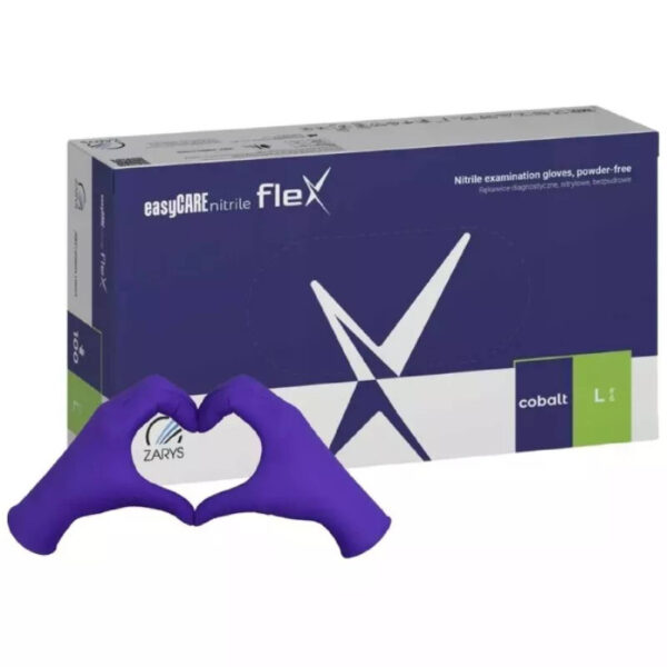 Nitrilové rukavice jednorázové easyCARE FLEX – kobaltová L 100ks