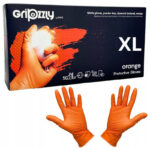 Nitrilové ochranné rukavice oranžové GRIPZZLY XL - 50ks