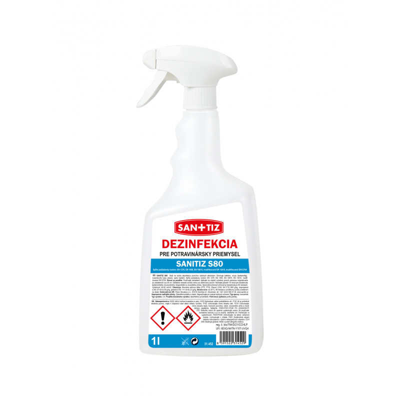 SANITIZ S80 dezinfekcia pre potravinársky priemysel 1l SANITIZ S80 dezinfekcia pre potravinársky priemysel 1l – Obrázok 1