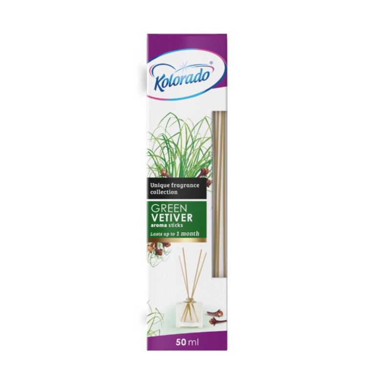 KOLORADO AROMA - Bamboo Stick set zelený vetiver 50ml KOLORADO AROMA - Bamboo Stick set zelený vetiver 50ml – Obrázok 1