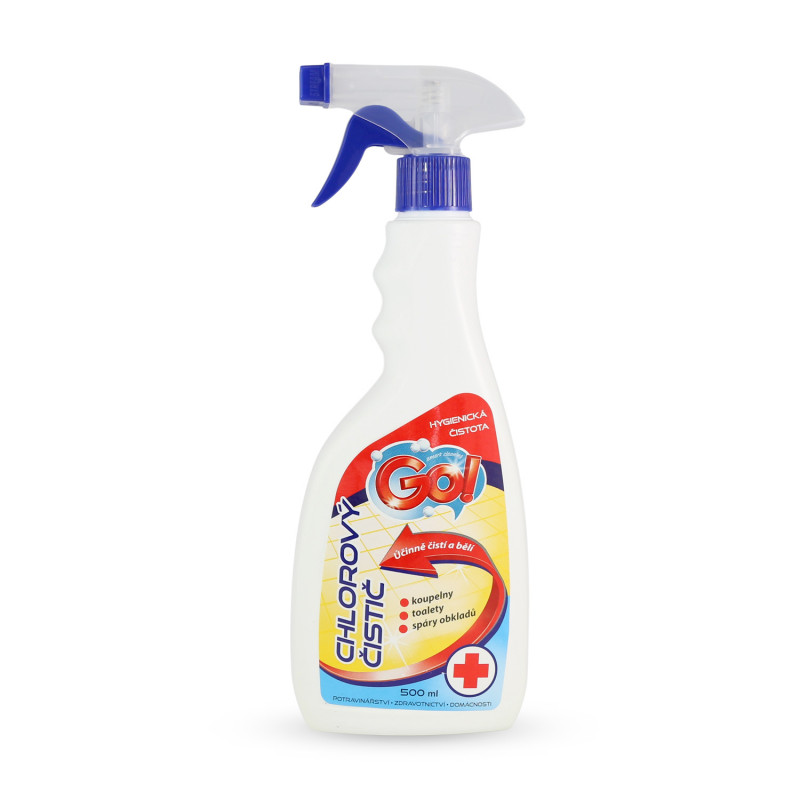 GO! CHLOROVÝ ČISTIČ Univerzálny chlórový čistiaci prostriedok 500ml s rozprašovačom GO! CHLOROVÝ ČISTIČ Univerzálny chlórový čistiaci prostriedok 500ml s rozprašovačom – Obrázok 1