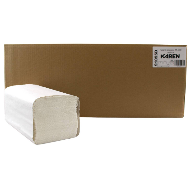 ZZ papierové utierky KAREN 21x20cm, 1vr.100% celulóza (4000ks) ZZ papierové utierky KAREN 21x20cm, 1vr.100% celulóza (4000ks) – Obrázok 1