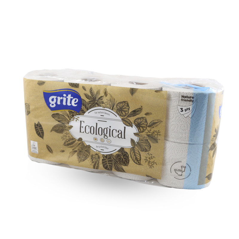 Toaletný papier Grite Ecological 3vrst. 8 ks Toaletný papier Grite Ecological 3vrst. 8 ks – Obrázok 1