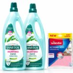 Sanytol DUO pack - univerzálny čistič 1L Eucalyptus + Vileda univerzálna handrička 1ks