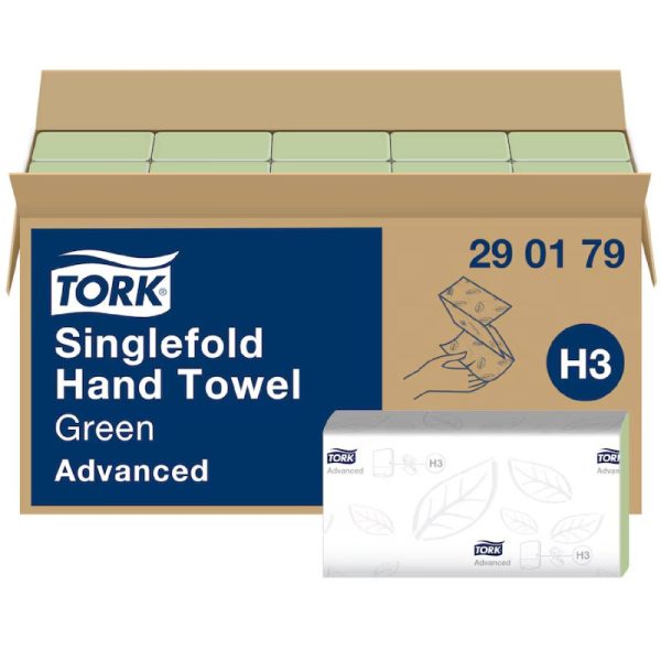 Tork Singlefold papierové utierky, zelené H3 – 3750ks