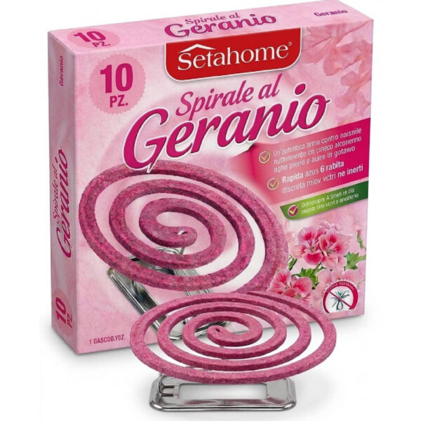 GERANIO - repelentné špirály 10ks + stojan