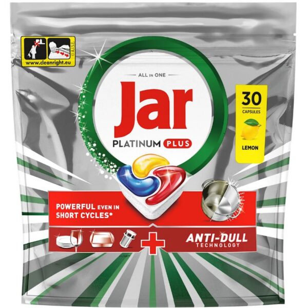 Jar Platinum Plus All in One Lemon kapsule do umývačky riadu 30ks