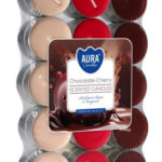 Aura Bispol Chocolate Cherry vonné čajové sviečky 30ks