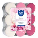 Aura Bispol Peony vonné čajové sviečky 18ks