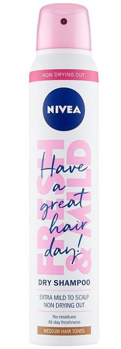Nivea Fresh&Mild Medium Hair Tones suchý šampón na vlasy 200ml Nivea Fresh&Mild Medium Hair Tones suchý šampón na vlasy 200ml – Obrázok 1